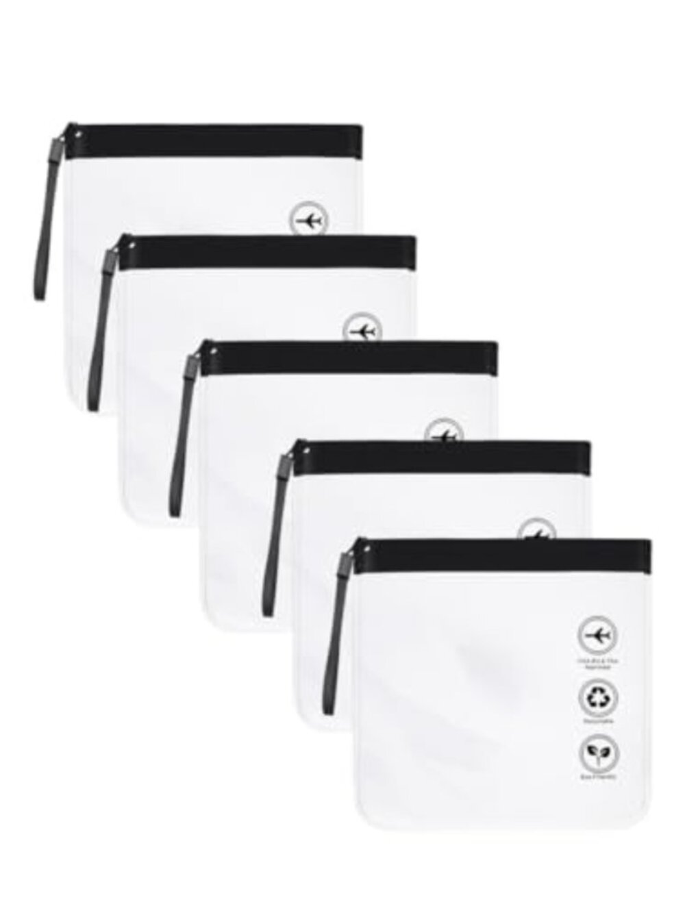 5 Pack Clear EVA Makeup Pouches TSA Approved Travel Toiletry Bags